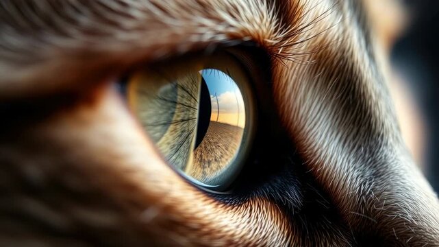 macro video of cat eye, pupil, cat, feline, fur, pet, animal, nature