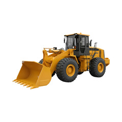 Fototapeta premium yellow bulldozer isolated on white