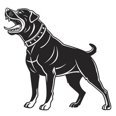 Obraz premium Aggressive Rottweiler Dog Silhouette