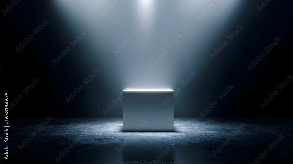 Canvas Prints minimalist white podium with subtle glow on futuristic background