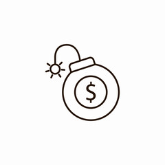 money bomb exploding  icon sign vector