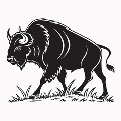 American Bison Silhouette Illustration