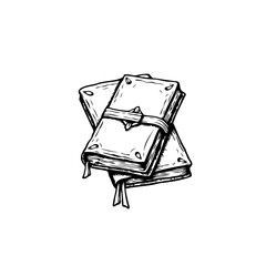 Vintage books stacked with ribbon tied together for history lesson and creative writing inspiration