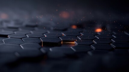 Obraz premium abstract hexagonal glowing grid