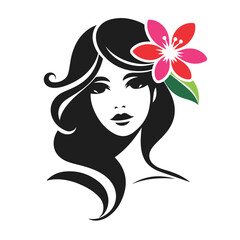 beautiful woman head logo