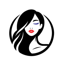 beautiful woman head logo