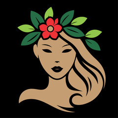 beautiful woman head logo
