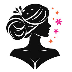 beautiful woman head logo