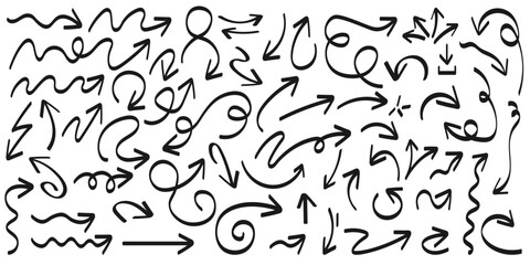 Vector image of messy set of sketch and pattern hand drawn. underline, highlight, arrow set. Hand drawn brush stroke, highlight, speech bubble, underline. Element for your design 