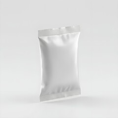 Floating White Foil Sachet Mockup for Food or Cosmetic Sample