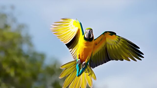 yellow and blue bird