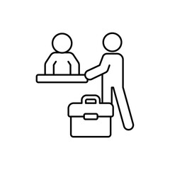 Icon a check-in, isolated against a clean background.