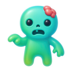PNG Cute cartoon zombie character design.