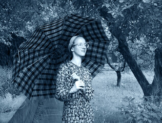 Young girl with an umbrella