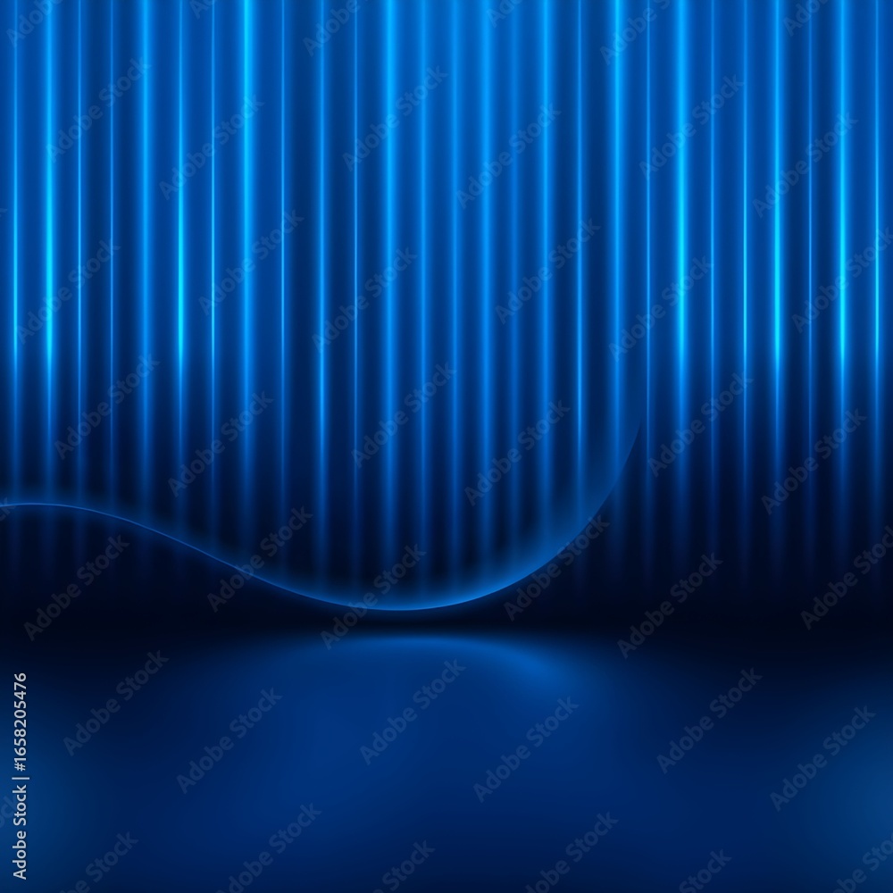 Aufkleber abstract blue light background with vertical lines and a curved shape.