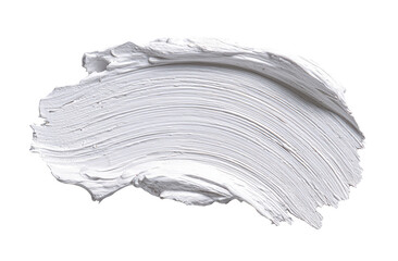 Creamy, textured white substance smudged, isolated