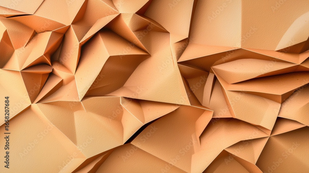 Poster a visually striking abstract composition featuring an intricate arrangement of polygonal shapes and 