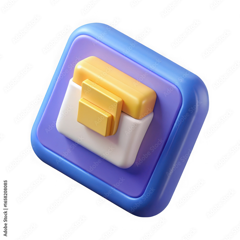 Poster abstract 3d layers icon isolated on transparent background