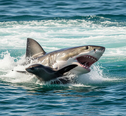 Naklejka premium great white shark