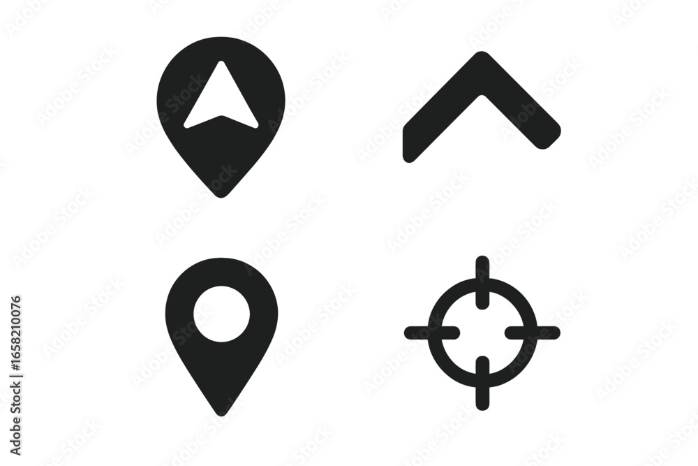 Poster vector illustration of navigation symbols in a minimalistic style