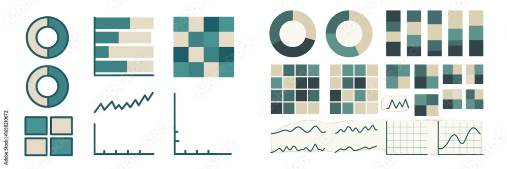 Poster vector illustrations for modern data visualization analysis