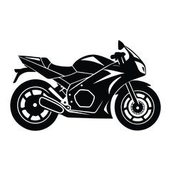 Fototapeta premium A vector illustration of a sport motorcycle silhouette on a white background for extreme speed riding