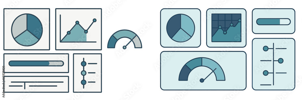 Poster modern vector elements for data visualization in microstock