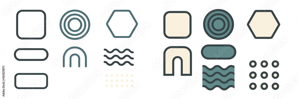 Poster geometric shapes and patterns in a unique vector illustration