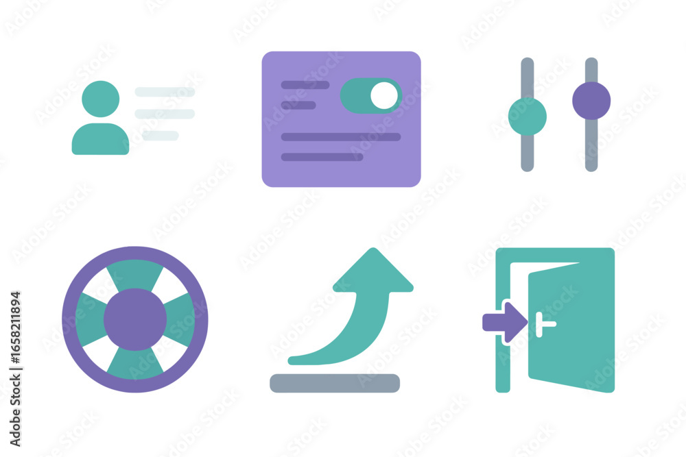 Poster vector icons of user interface elements