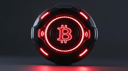 Futuristic Bitcoin symbol - Powered by Adobe