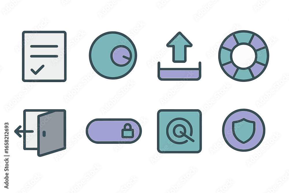 Aufkleber vector illustration of user interface icons for digital applications