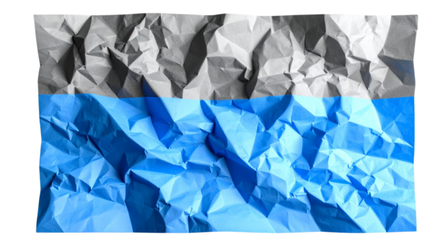 Creative paper crumpling action minimalist top-down view isolated on transparent background - Powered by Adobe