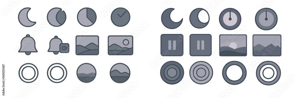 Poster vector illustration of simple icons for user interface design