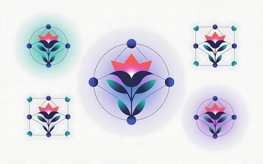 Set of Flower Icons