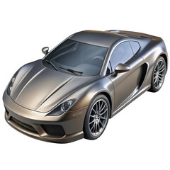 Obraz premium 3d luxury sports car metallic finish isolated on transparent background