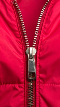 Close-up of red zipper