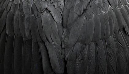 Close-up of dark bird feathers