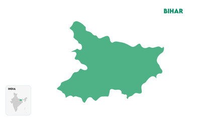 Fototapeta premium Bihar map design, Indian states, suitable for education, business, presentations, print, web use, and creative geographic projects. Indian union territory.