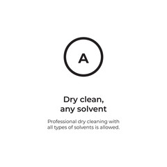Dry clean any solvent laundry care icon