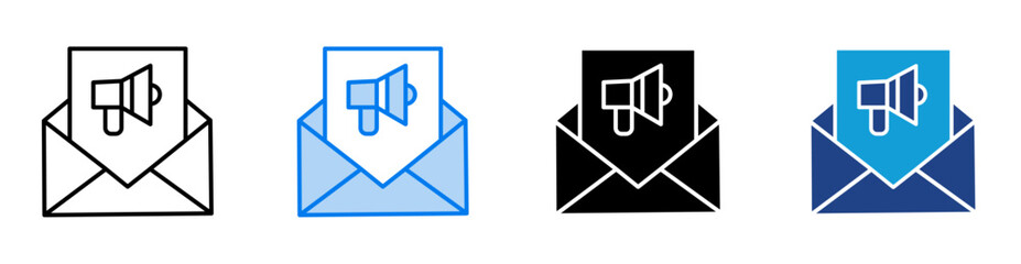 Fototapeta premium email marketing icon set multiple style collection