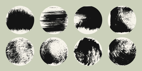 Set of textured design elements with artistic grunge brush strokes. Perfect for abstract compositions, creative layouts, posters, backgrounds