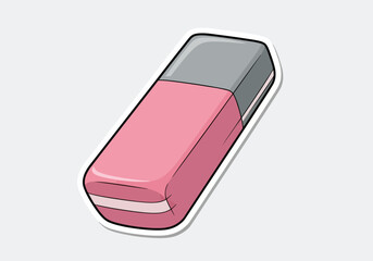 Pink and gray eraser