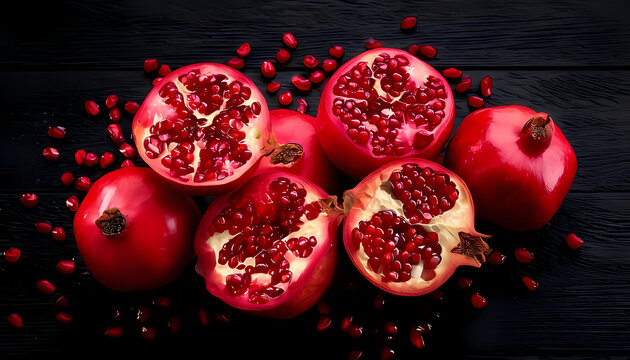 Ruby Red Pomegranate Seeds Macro