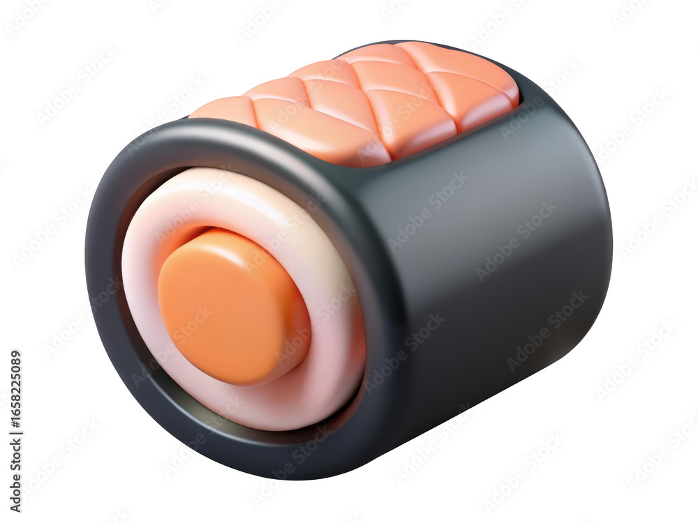 Aufkleber delicious sushi roll with salmon topping meticulously rendered in captivating 3d presentation for cu