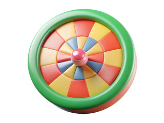 Fototapeta premium Fortune wheel game element with radial design in pastel shades and 3d rendering 3d illustration isolated on transparent background