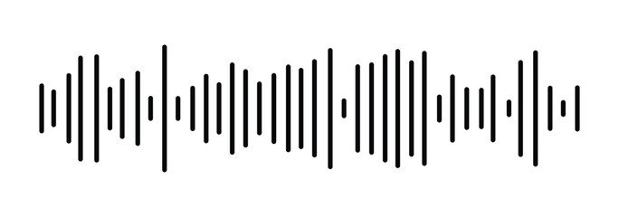 sound wave audio waveform sketch. music sound wave icon.