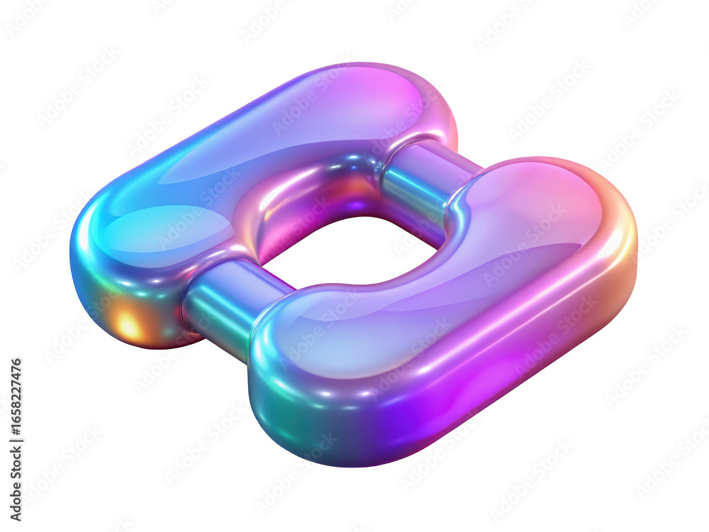 Poster interlocked glossy chain link reflective multicolored abstract design shiny surface smooth texture g