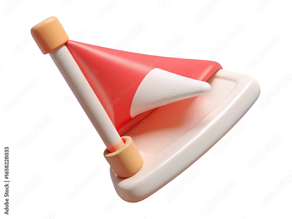 Poster location pointer minimalist design with rounded edges and red flag icon showing position place locat