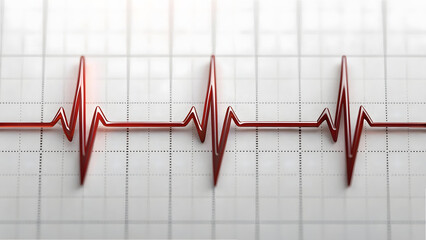 a red cardiogram line illustrates a strong heartbeat