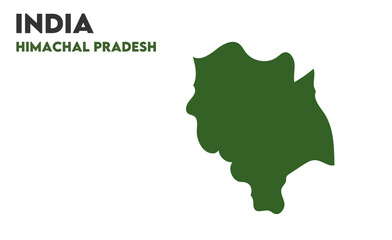 Himanchal Pradesh state map, Indian states, suitable for education, business, presentations, print, web use, and creative geographic projects. Indian union territory.